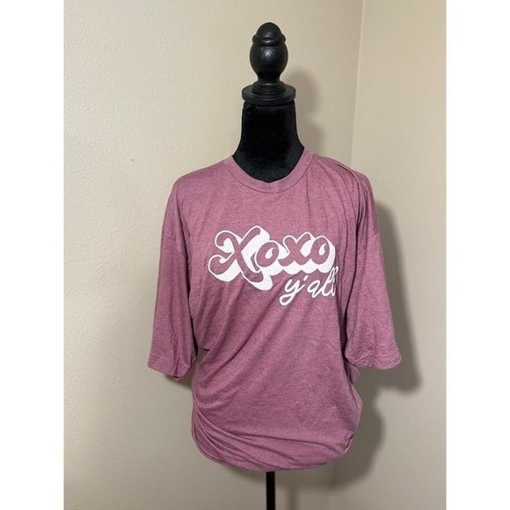 XOXO Y'all Pink Mauve Tee shirt Tshirt Heart Valentine Southern South 3XL
